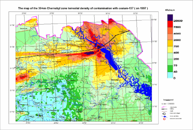 Carte de contaminations de l'Ukraine (cliquez pour voir la carte en grand format)