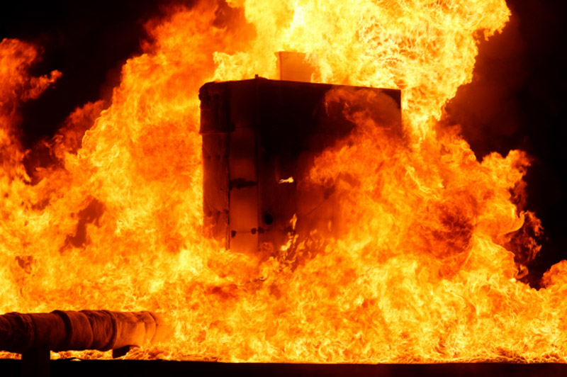 Essai d’incendie d’un colis