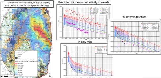 Evaluation des activités de césium 134 dans les denrées dans la région de Fukushima