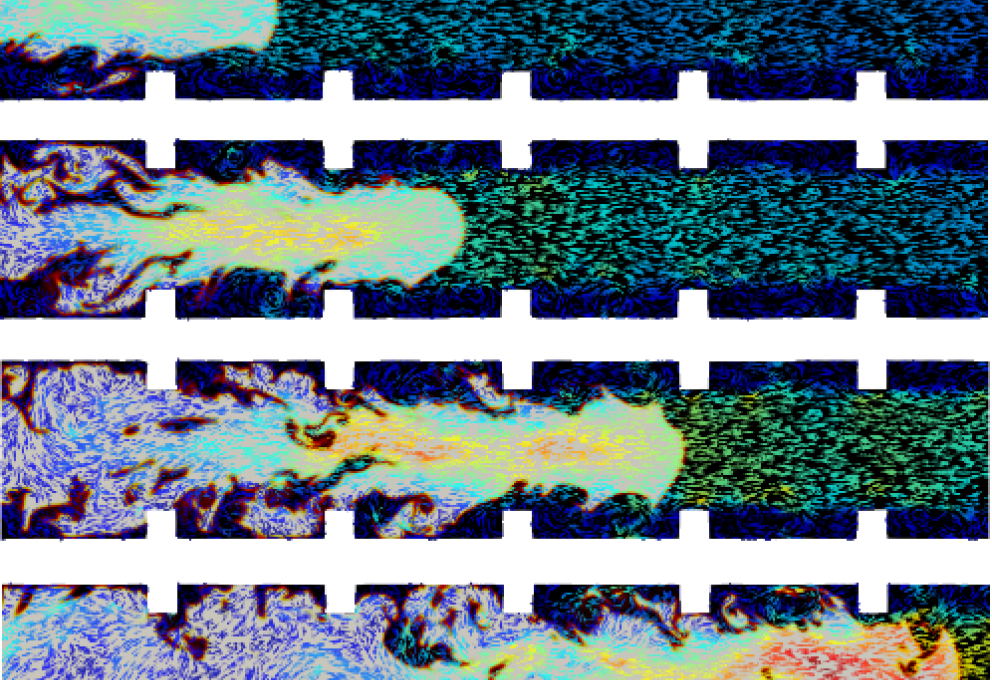 Simulation d’une explosion d’un mélange Air/CH4 dans un tube à obstacles avec le logiciel CALIF3S